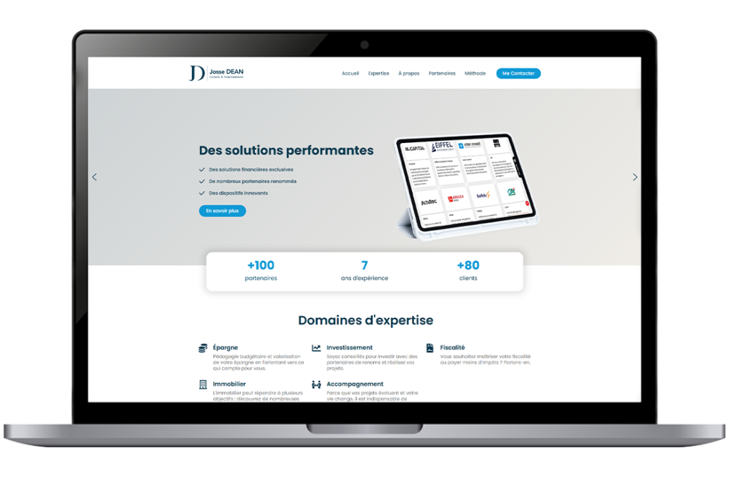 Site internet vitrine sur ordinateur